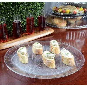 PLASTIC TRANSPARENT ELEGANTL PLATTER 35CM