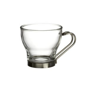 COFFEE GLASS WITH METAL HANDLE 10CL  EXPRESSO OSLO