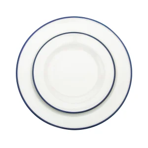 MARINA DINNER PLATE WHITE 26CM BLUE RIM