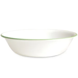 BOWL 15CM WHITE GREEN RIM