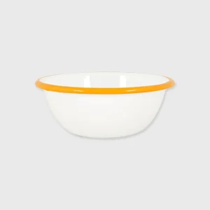 BOWL 15CM WHITE YELLOW RIM