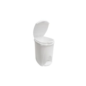 PEDAL BIN 8 LT OVAL WHITE