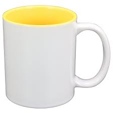MUG 32CL WHITE YELLOW RIM