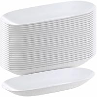 PEBBLED PLASTIC LONG OVAL BOWL WHITE *EACH*
