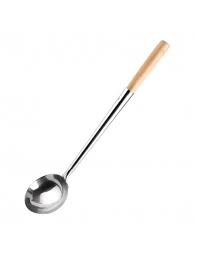 METAL SOUP LADLE 11D 200ML WOODEN HANDLE