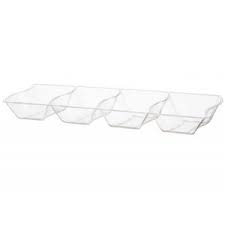 PLASTIC TRANSPARENT PLATTER 4 COMP 40 X12CM
